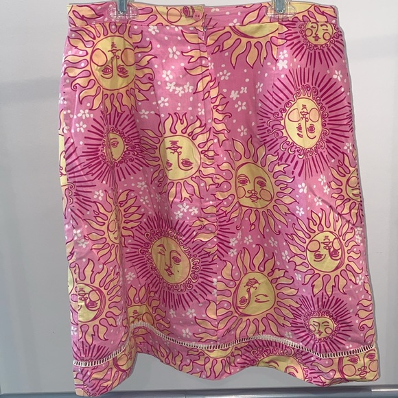Vintage Lilly Pulitzer, size 10, pink and yellow sun design skirt - Picture 2 of 4